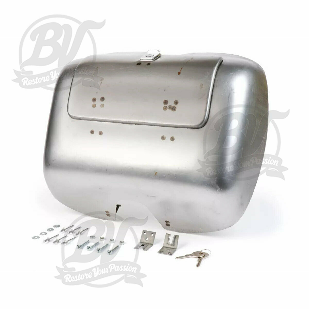 Compartiment &agrave; bagages -PREMIUM QUALIT&Eacute;, t&ocirc;le huil&eacute;e- Vespa Rally180 (VSD1T), Rally200 (VSE1T), TS125 (VNL3T) - &eacute;galement adapt&eacute; pour Sprint150 (VLB1T), GT125 (VNL2T), GTR125 (VNL2T), GL150 (VLA1T), Super (VNC1T/VBC1T)