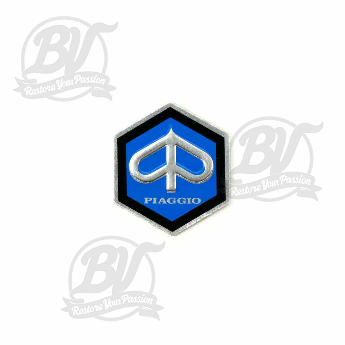 Insigne guidon 26mm Vespa Piaggio hexagonal 