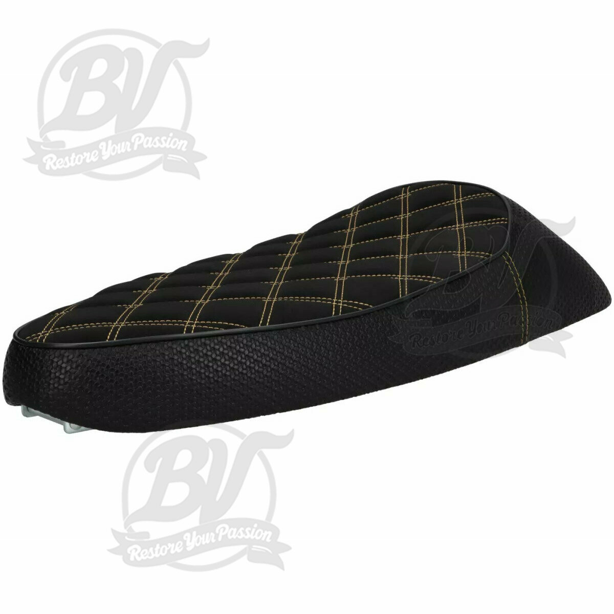 Selle -NISA Golden Girl- Vespa Largeframe PX, Sprint, TS, GT/GTR, VBB - noir/or