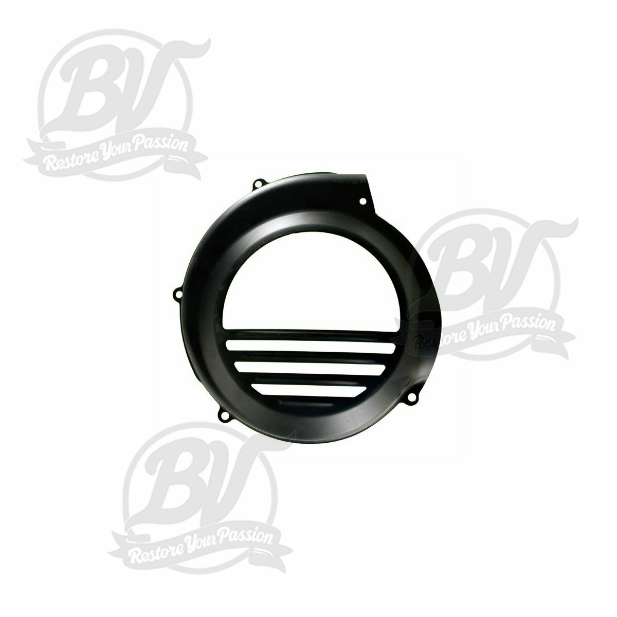 Cache turbine Vespa PX80, PX125, PX150, PX200 - mod&egrave;les qui ne sont &eacute;quip&eacute;s que d'une p&eacute;dale de kick - noir