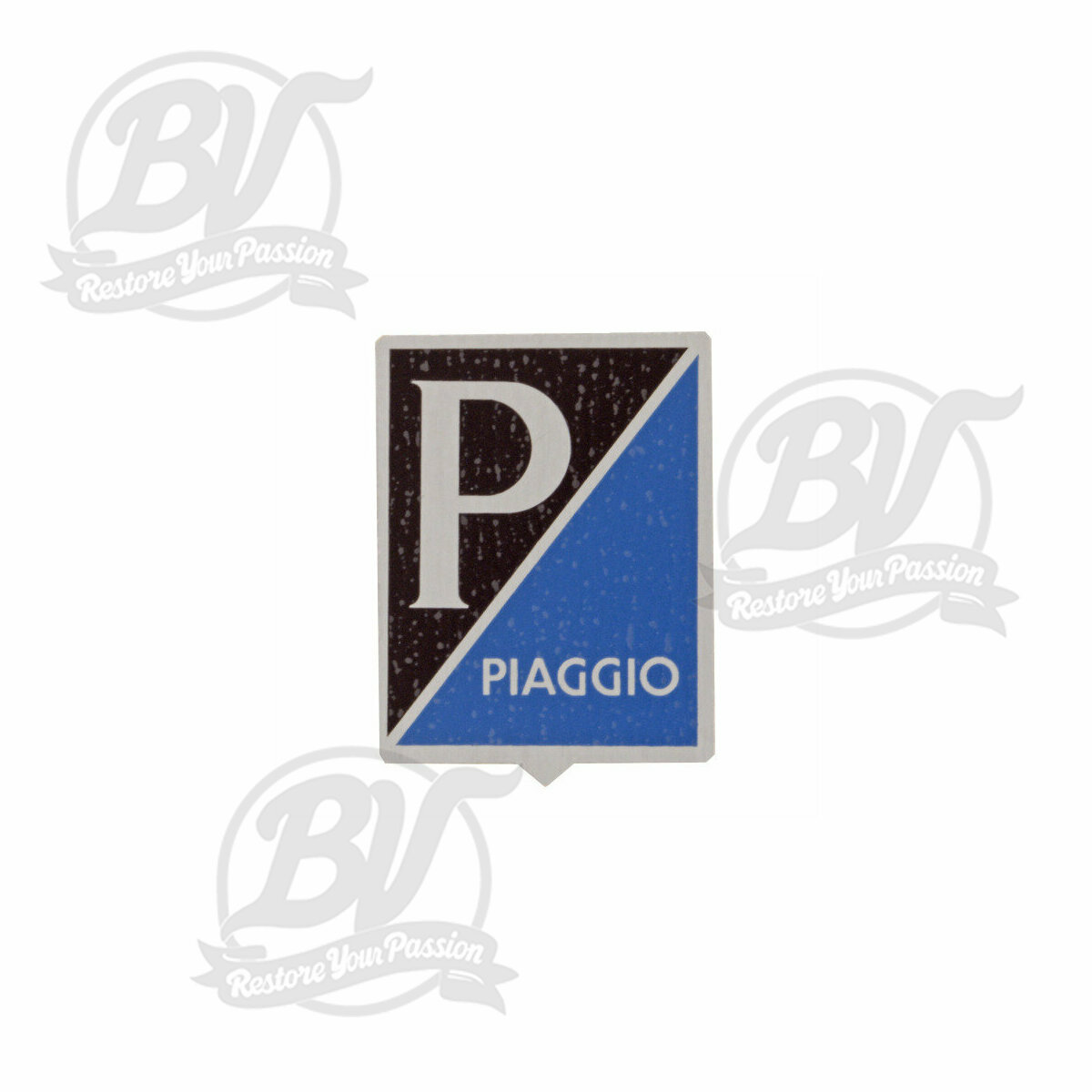 Embl&egrave;me rectangulaire RMS Classic pour bouclier avant Piaggio 080349