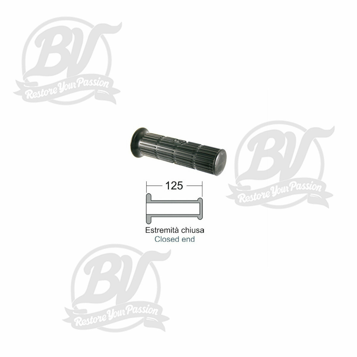 Paire poign&eacute;es Vespa V50, PV, ET3 - noir