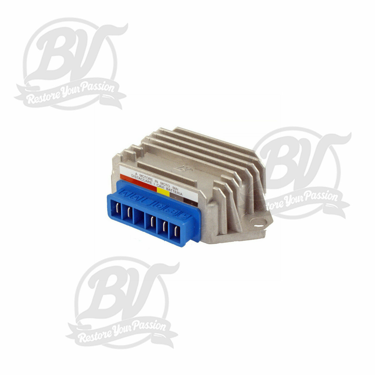 R&eacute;gulateur Piaggio Vespa 5 contacts (A, A, G, +B, Terre)