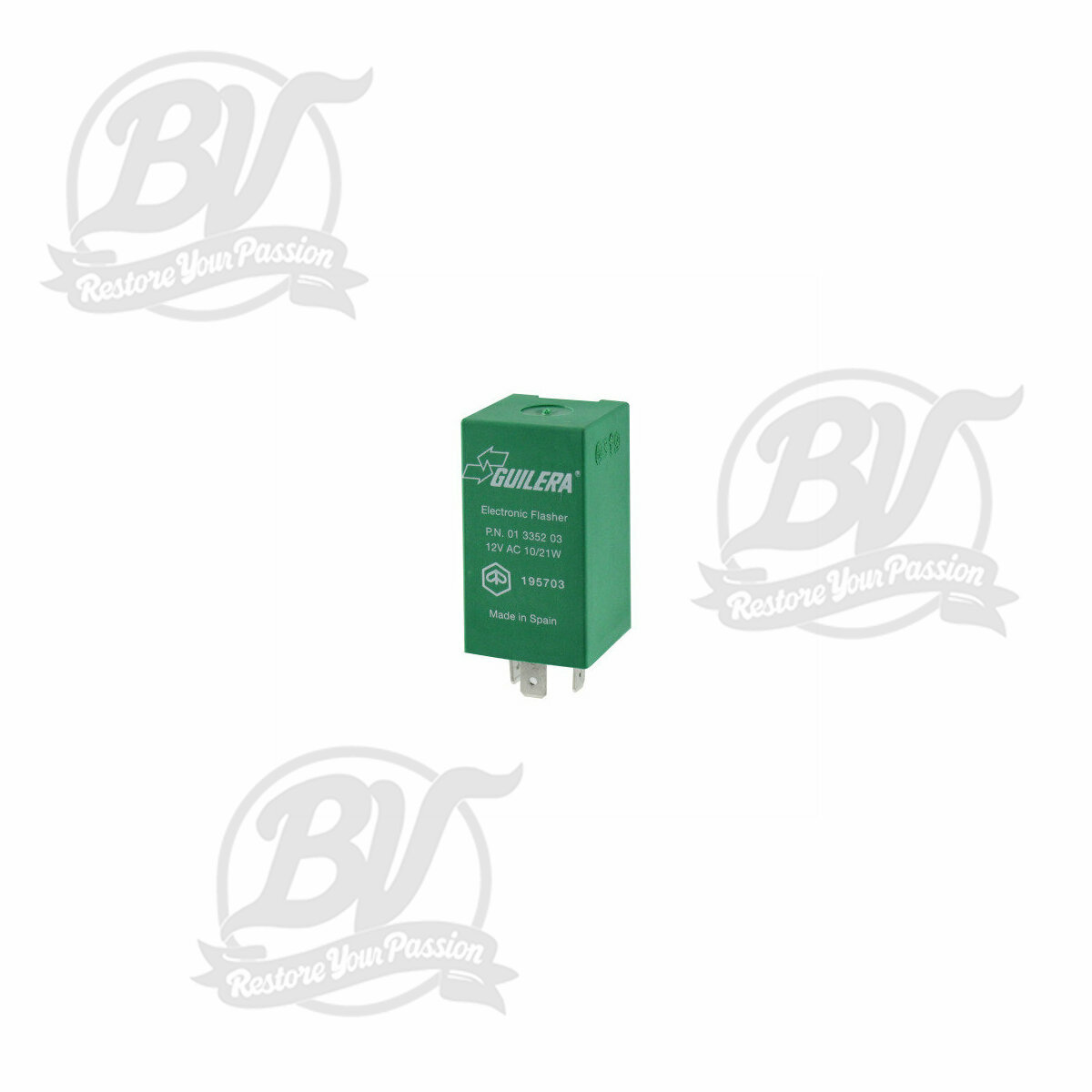 Relais clignotant Guilera 3 plots 12V 10/21W CA- Vespa PK S, PK XL, PK XL2, PX Arcobaleno (1984-), Cosa, Cosa FL, T5 125cc, APE