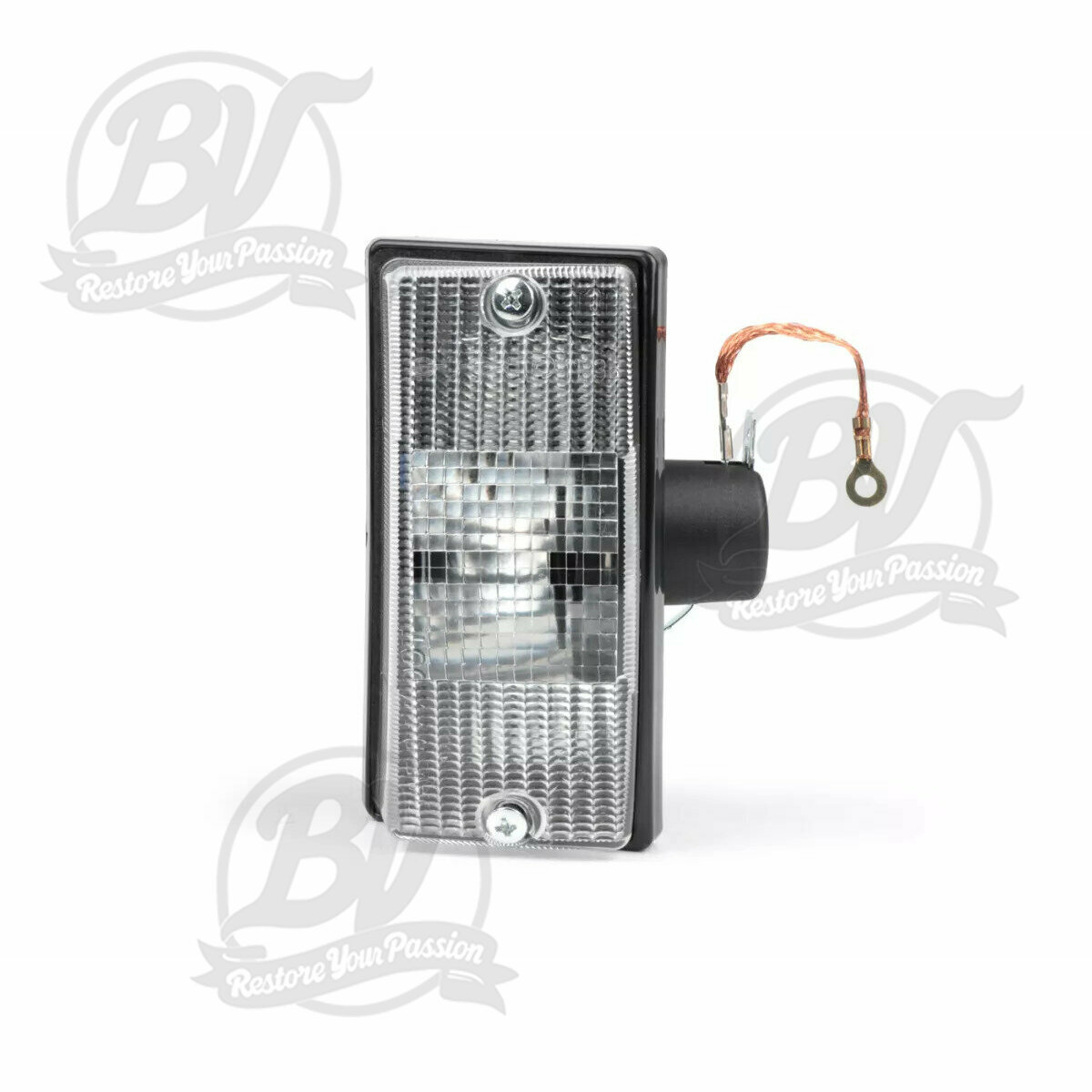 Clignotants Vespa PX Noir - Verre blanc - Avant droit