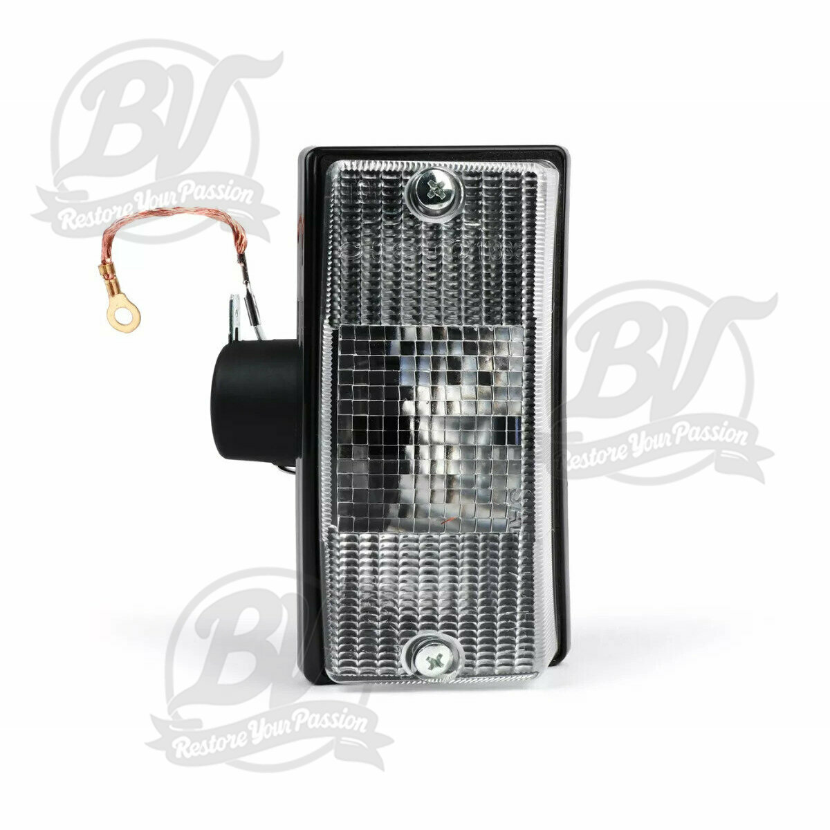 Clignotants Vespa PX Noir - Verre blanc - Avant gauche