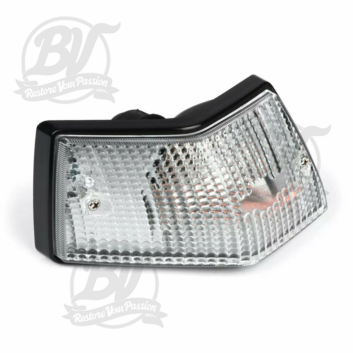 Clignotant Vespa PX Noir - Verre blanc - Arri&egrave;re gauche