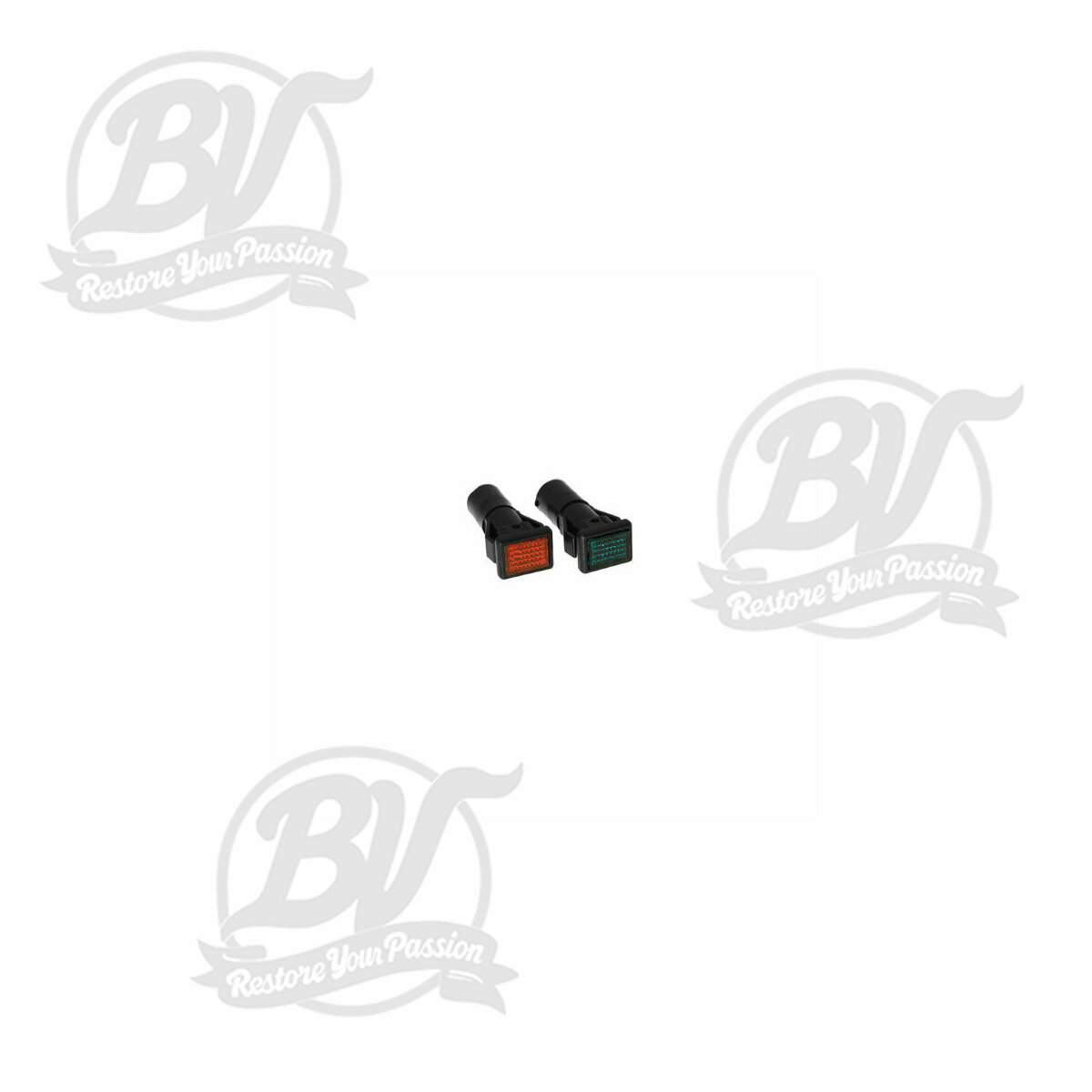 Paire de t&eacute;moins de vert et orange Vespa PX 1&egrave;re s&eacute;rie