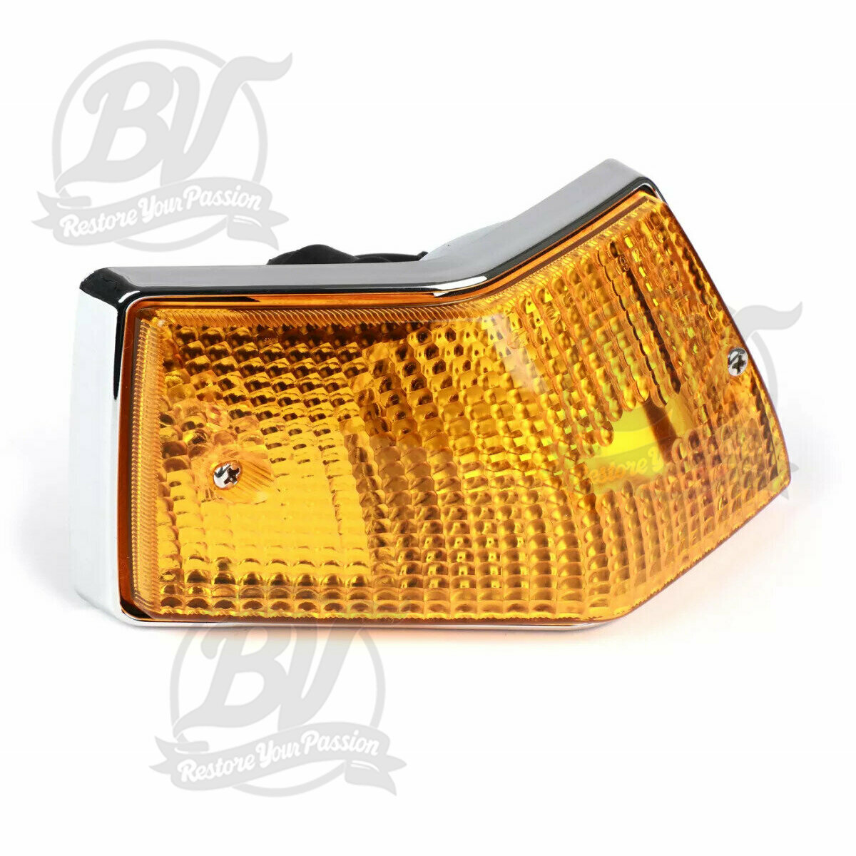 Clignotant Vespa PX Chrome - Verre orange - Arri&egrave;re gauche