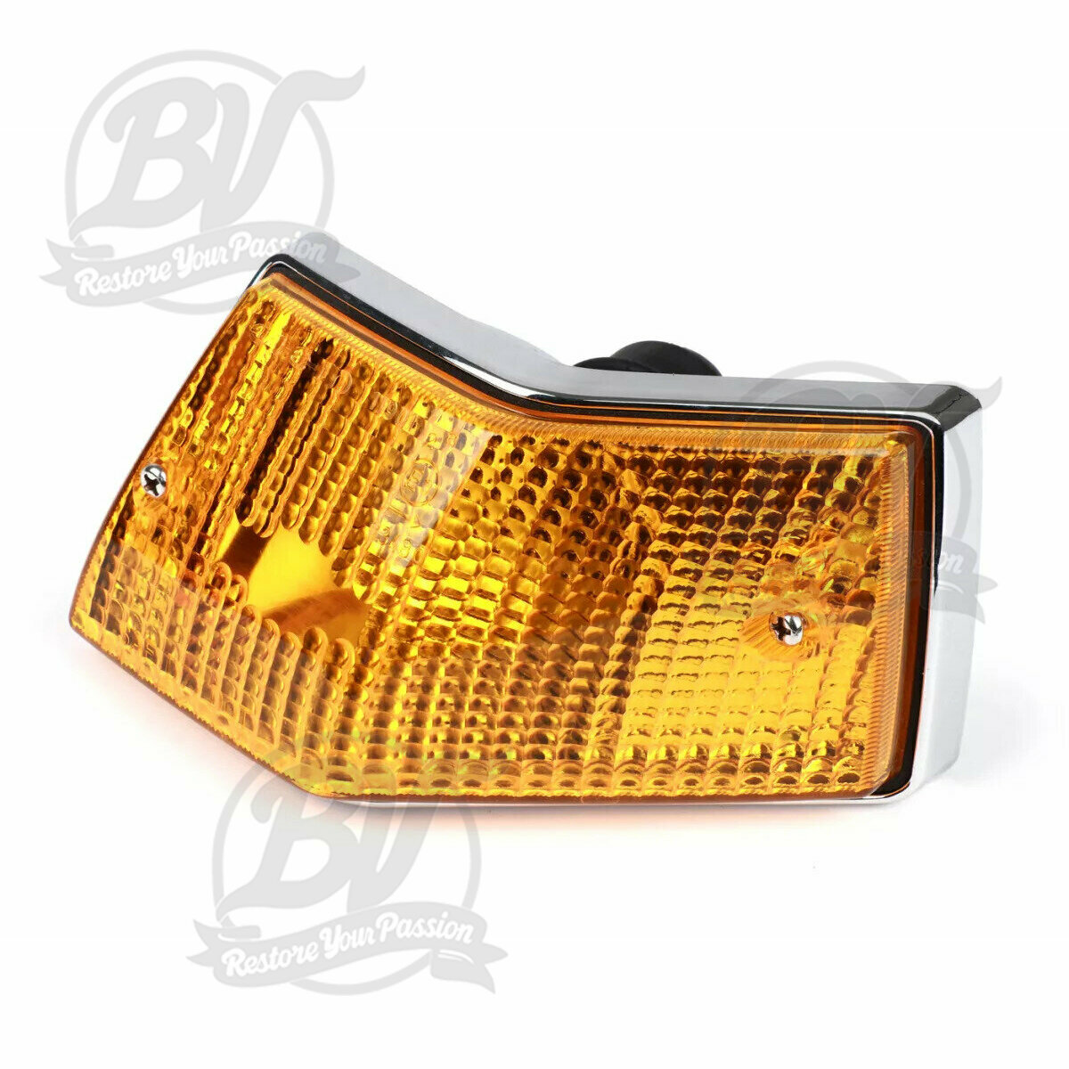 Clignotant Vespa PX Chrome - Verre orange - Arri&egrave;re droit