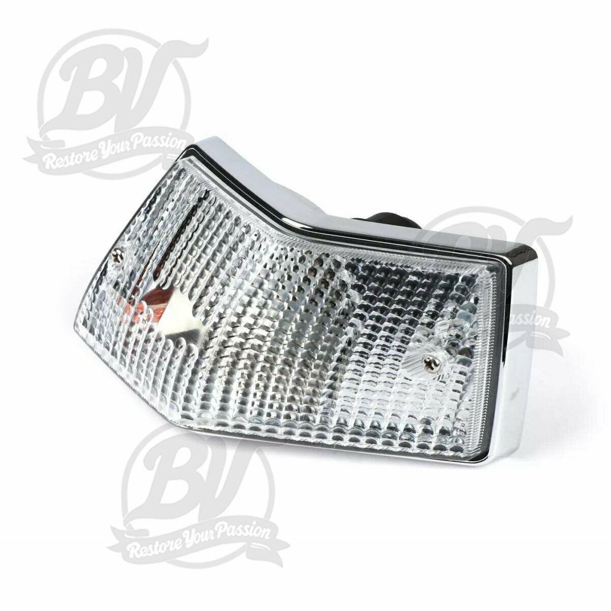 Clignotant Vespa PX Chrome - Verre blanc - Arri&egrave;re droit
