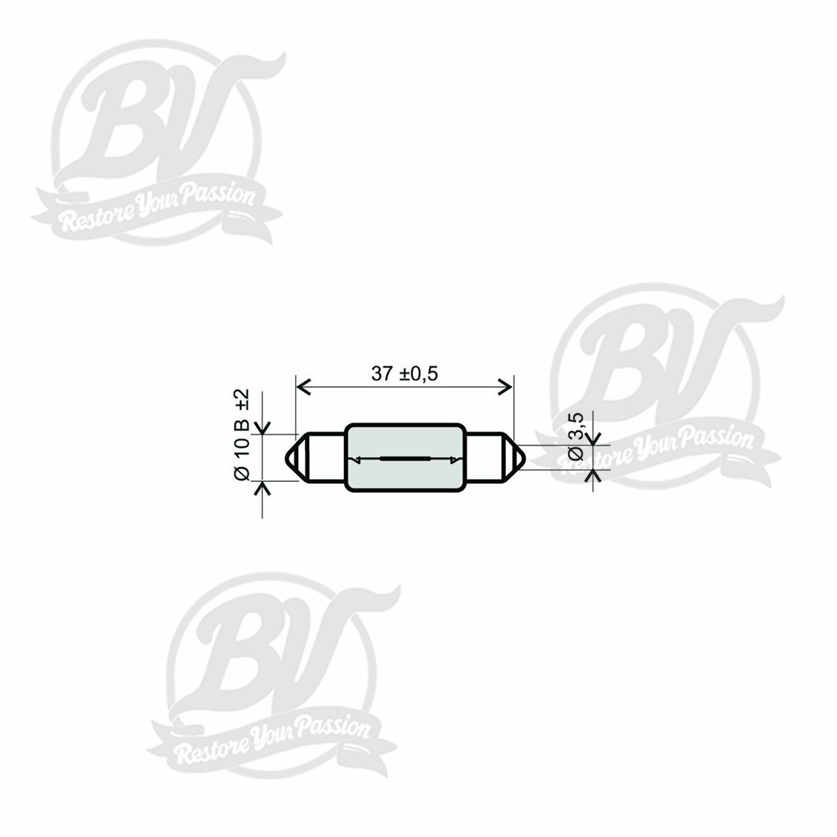 Ampoule 12V 5W T11x39 - Blanche