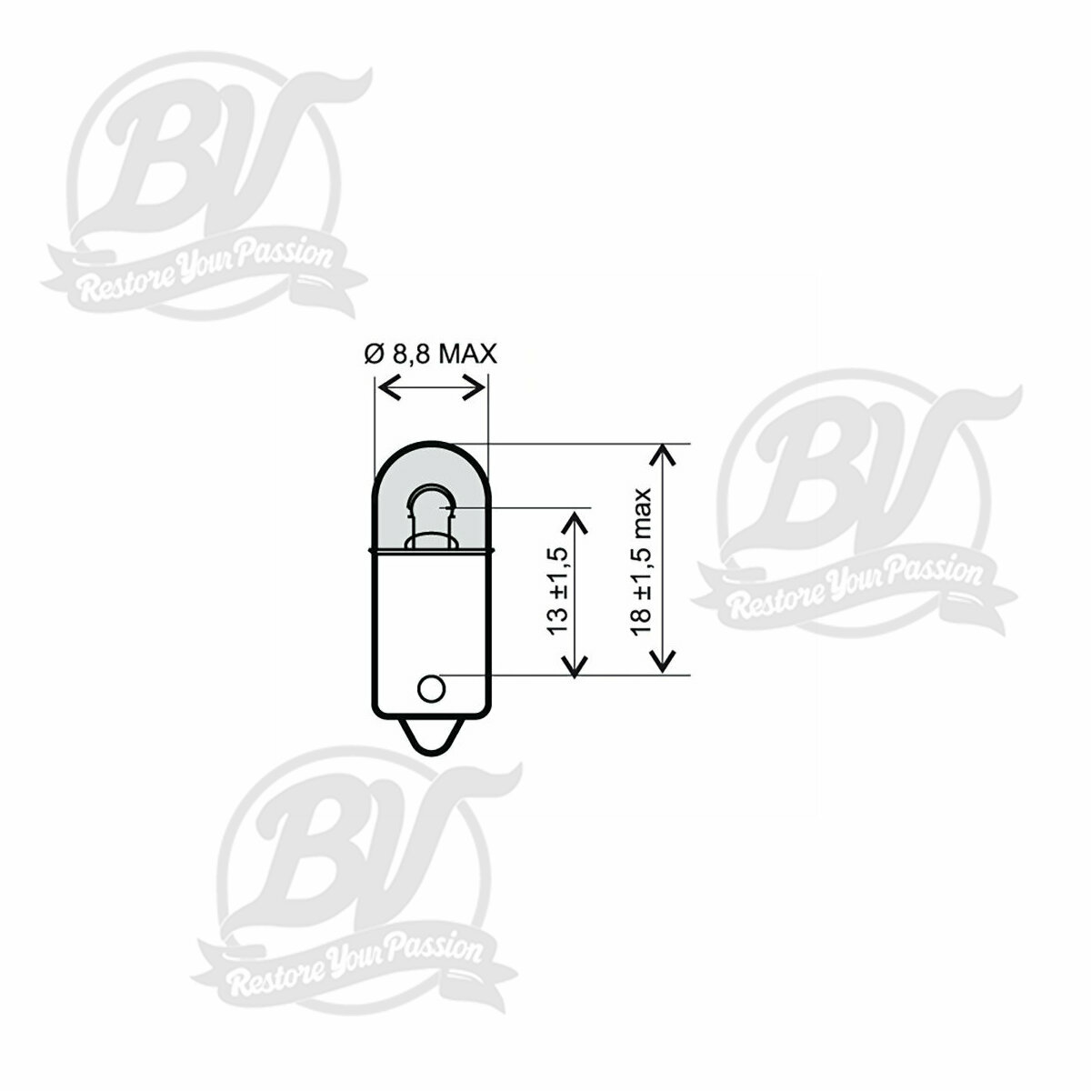 Ampoule 6V 4W BA9S Blanche