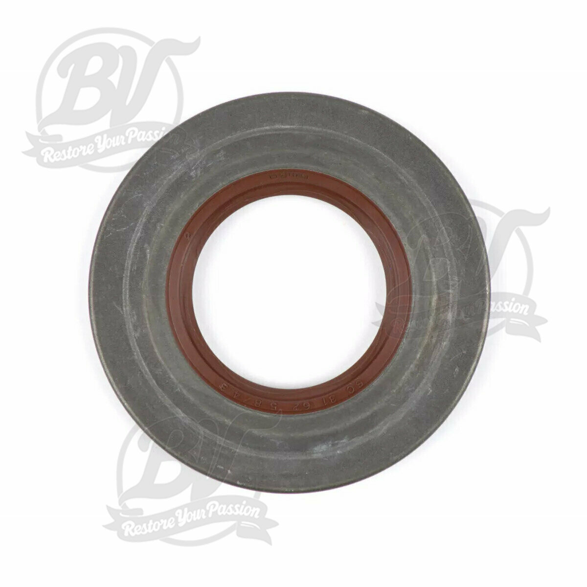 Joint spi 31x62,1x5,8/4,3mm -BGM PRO FKM/Viton&reg; (r&eacute;sistant &agrave; E10) m&eacute;tal, marron mont&eacute; sur vilebrequin cot&eacute; embrayage Vespa PX