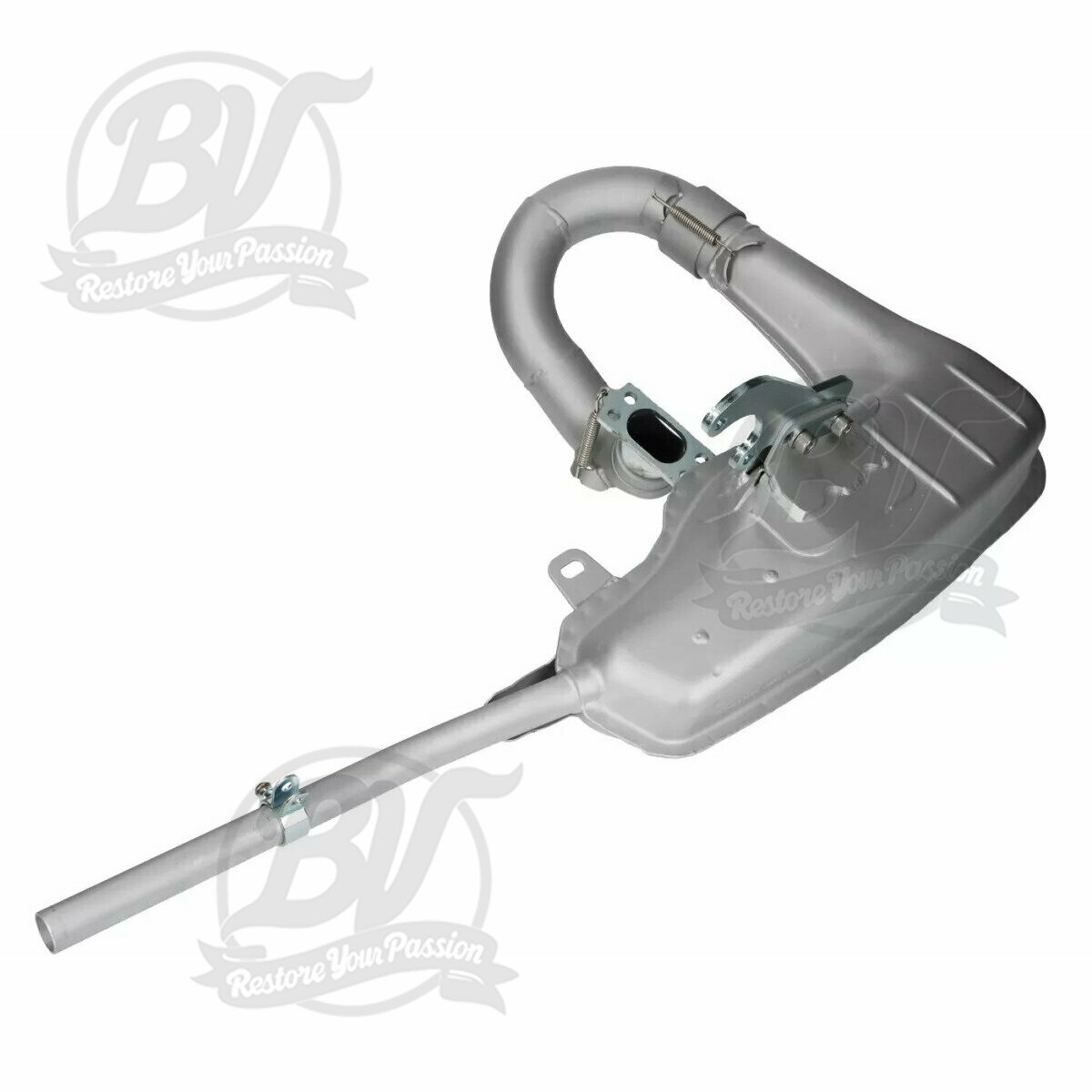 Echappement -BGM PRO Clubman V4.0- Lambretta s&eacute;rie 1-3 - Argent&eacute; LI 125, LI 150, LiS 125, LiS 150, TV 175, SX, TV, GT, GP 125, 150, 200