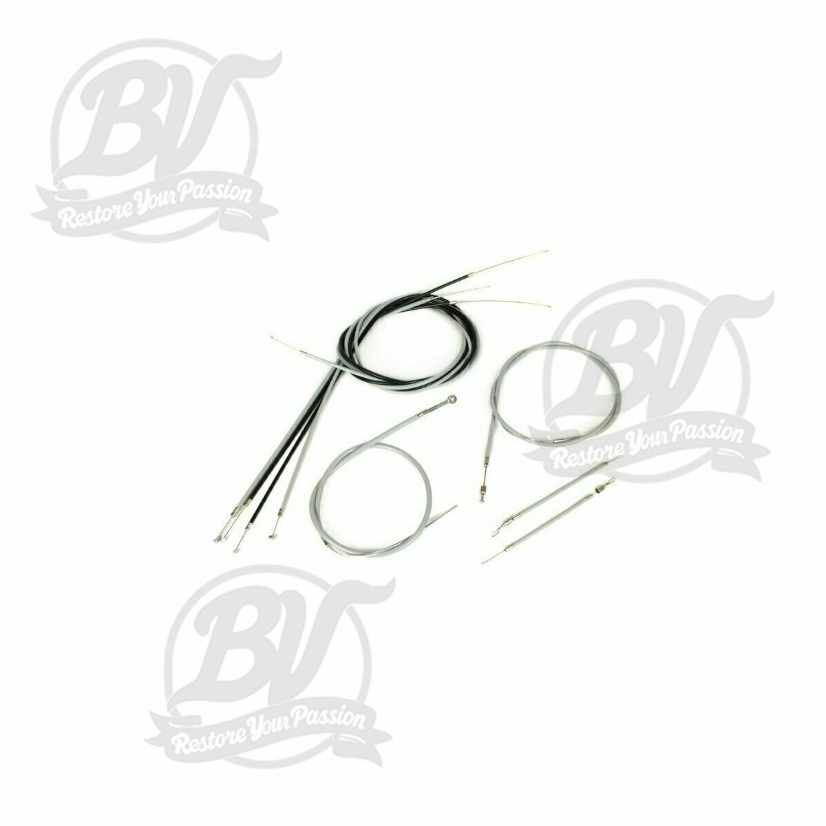 Set c&acirc;bles -BGM ORIGINAL, &acirc;me avec guidage en PE- Vespa V50, V90, PV125, ET3