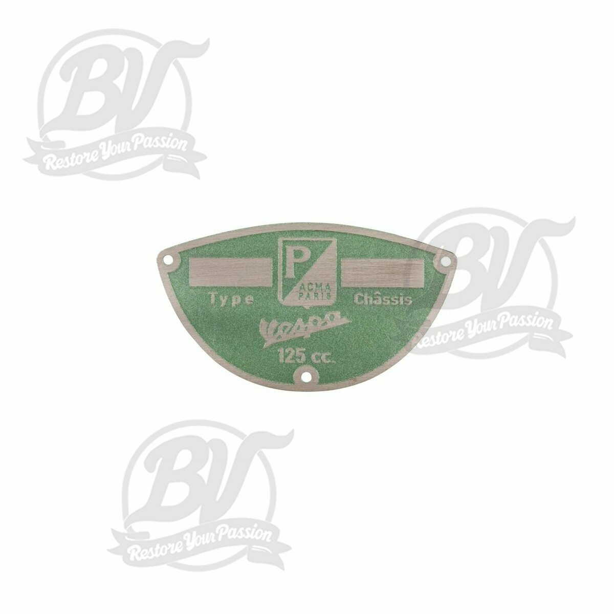 Plaque signal&eacute;tique constructeur PIAGGIO ACMA Paris ACMA 125 `50-`53
