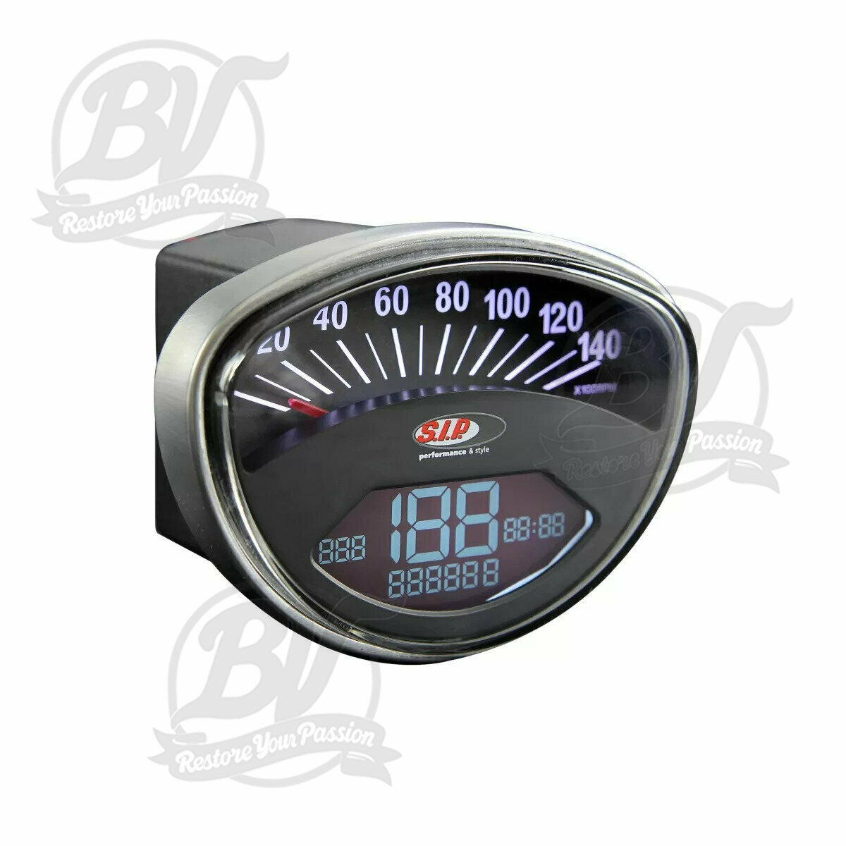 Compte-tours/compteur de vitesse SIP 2.0 pour Vespa 50 SS/90 SS/125/PV/ET3/GTR/TS/Super/150 Sprint V/Super/Rally 