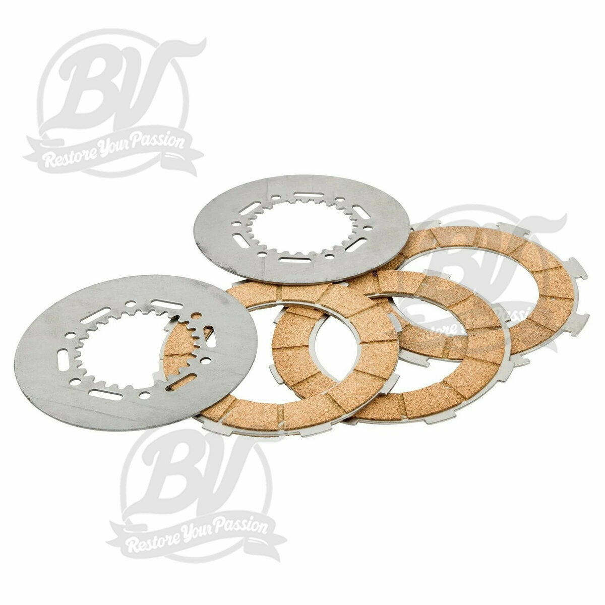 Kit disques d'embrayage garnis F.1191 AC type 7 ressorts 3 disques  (2 disques lisses inclus)