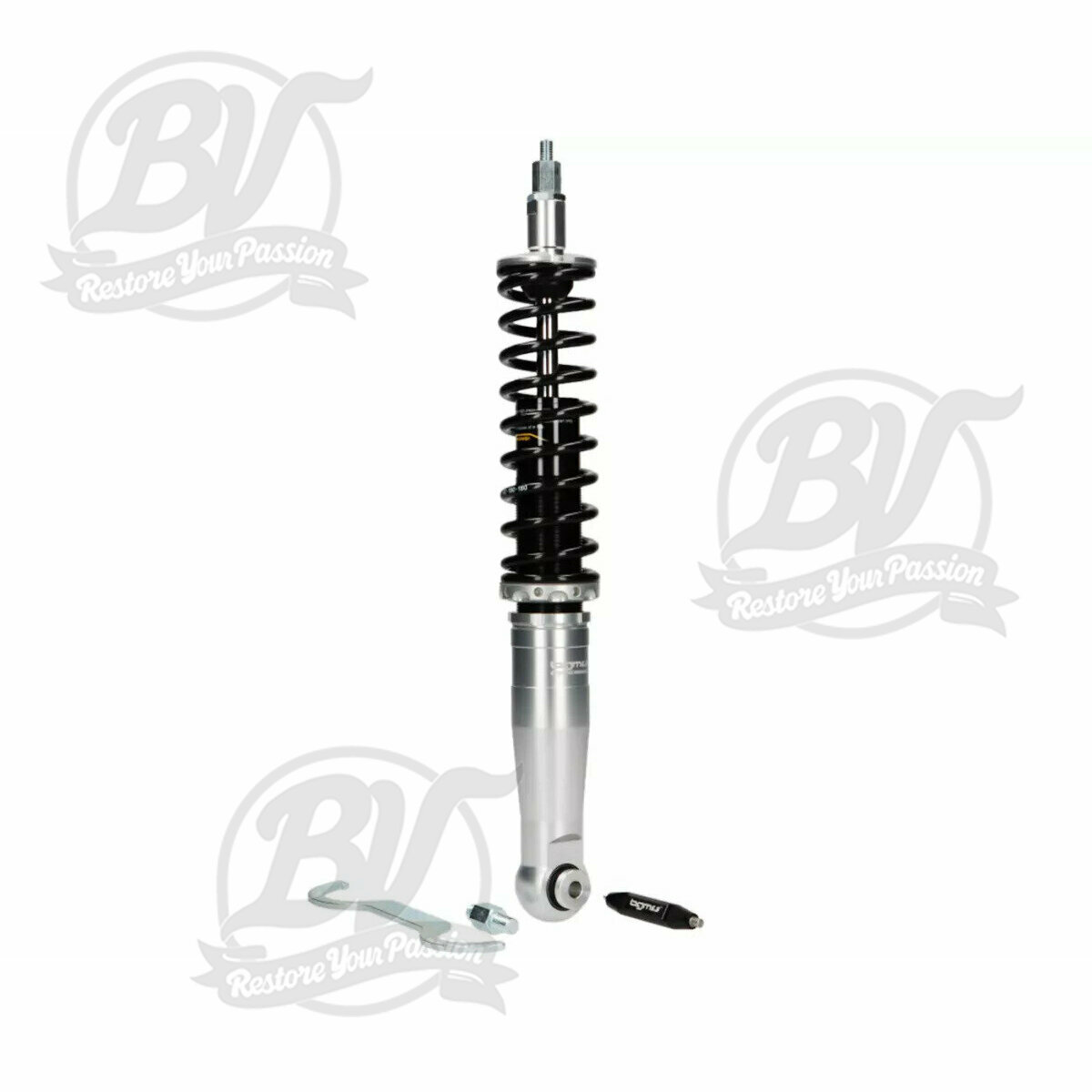 Amortisseur arri&egrave;re -BGM PRO SC/R1 SPORT, 385mm- Vespa Wideframe noir/argent