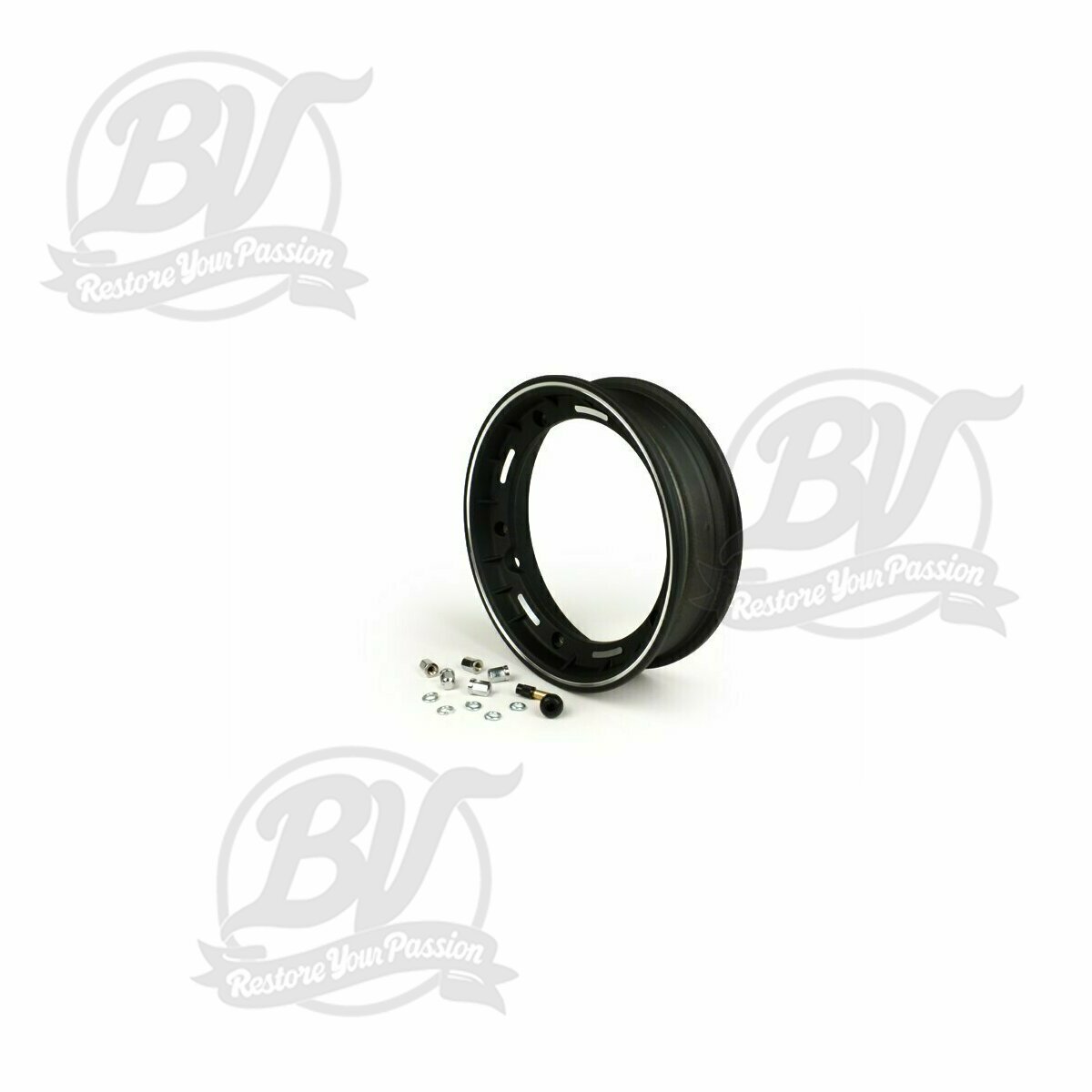 Jante noire Tubeless 2.50-10 pouces, aluminium