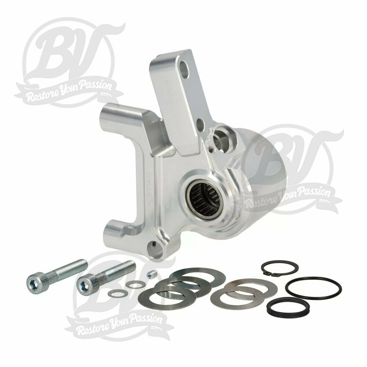 Support d'&eacute;trier de frein avant radial tambour de frein type Piaggio/Grimeca &Oslash;20mm argent&eacute;