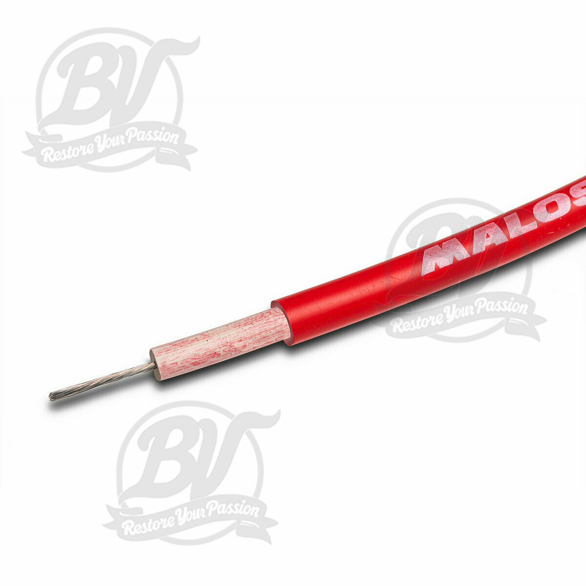 C&acirc;ble d'allumage -MALOSSI- silicone, 45cm, &Oslash; 7 mm, rouge