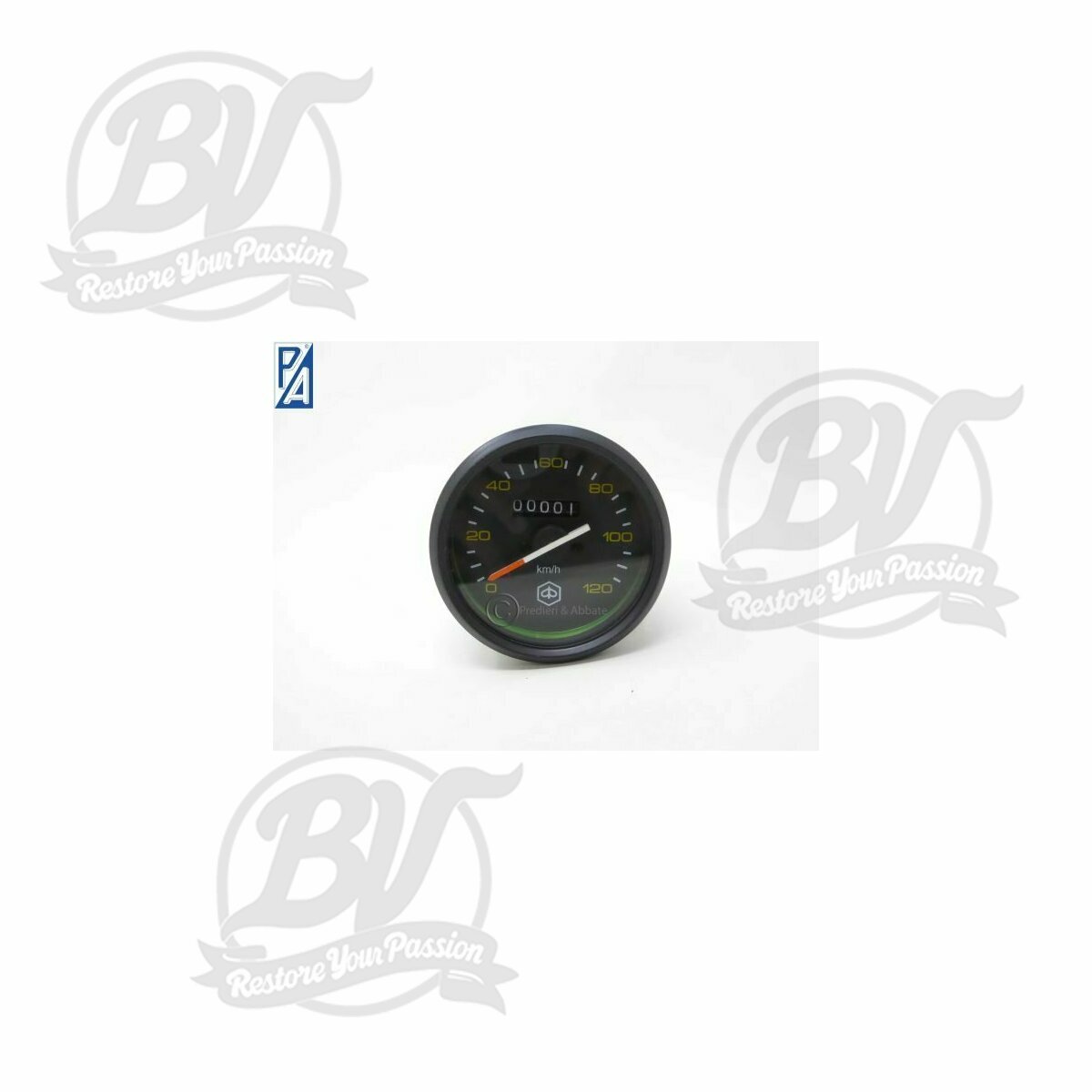 Compteur de vitesse Vespa &Oslash;=85mm (jusqu'&agrave; l'ann&eacute;e 1984) - 120km/h - noir