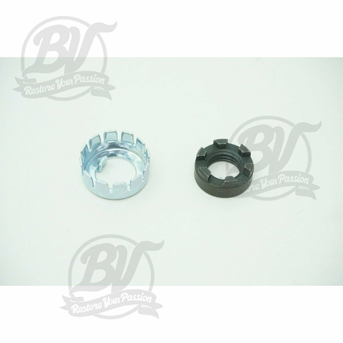 Set rondelle bloque &eacute;crou et &eacute;crou cr&eacute;nel&eacute; embrayage tous les mod&egrave;les Vespa Largeframe (-1995)