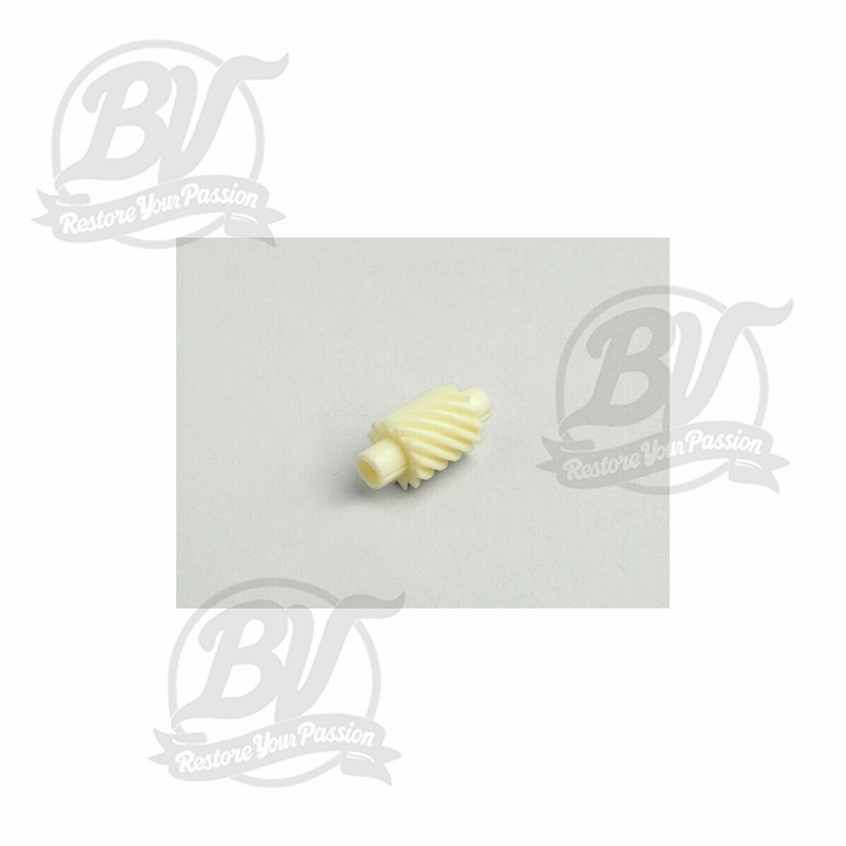 Pignon entraineur de compteur Vespa 12 dents, l=27mm, carr&eacute; 2,7mm, blanc (mont&eacute; sur Vespa PX (jusqu'&agrave; 1984))