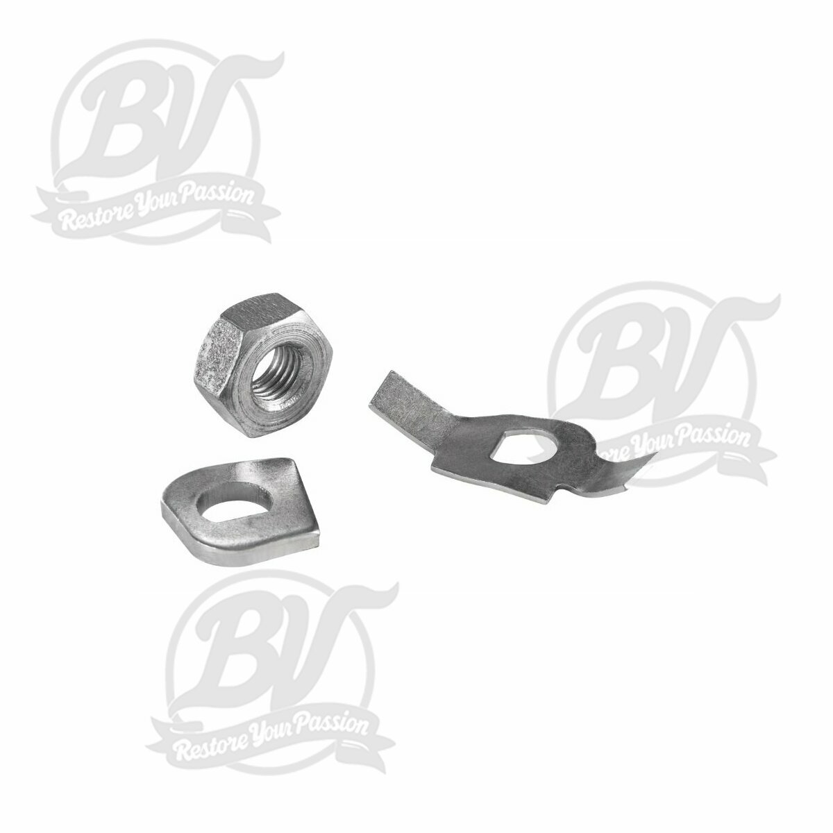 Kit de t&ocirc;le de s&eacute;curit&eacute;, arbre secondaire, C-47093590 rainure de blocage sur le filetage 3 pi&egrave;ces, &eacute;crou, rondelle, t&ocirc;le