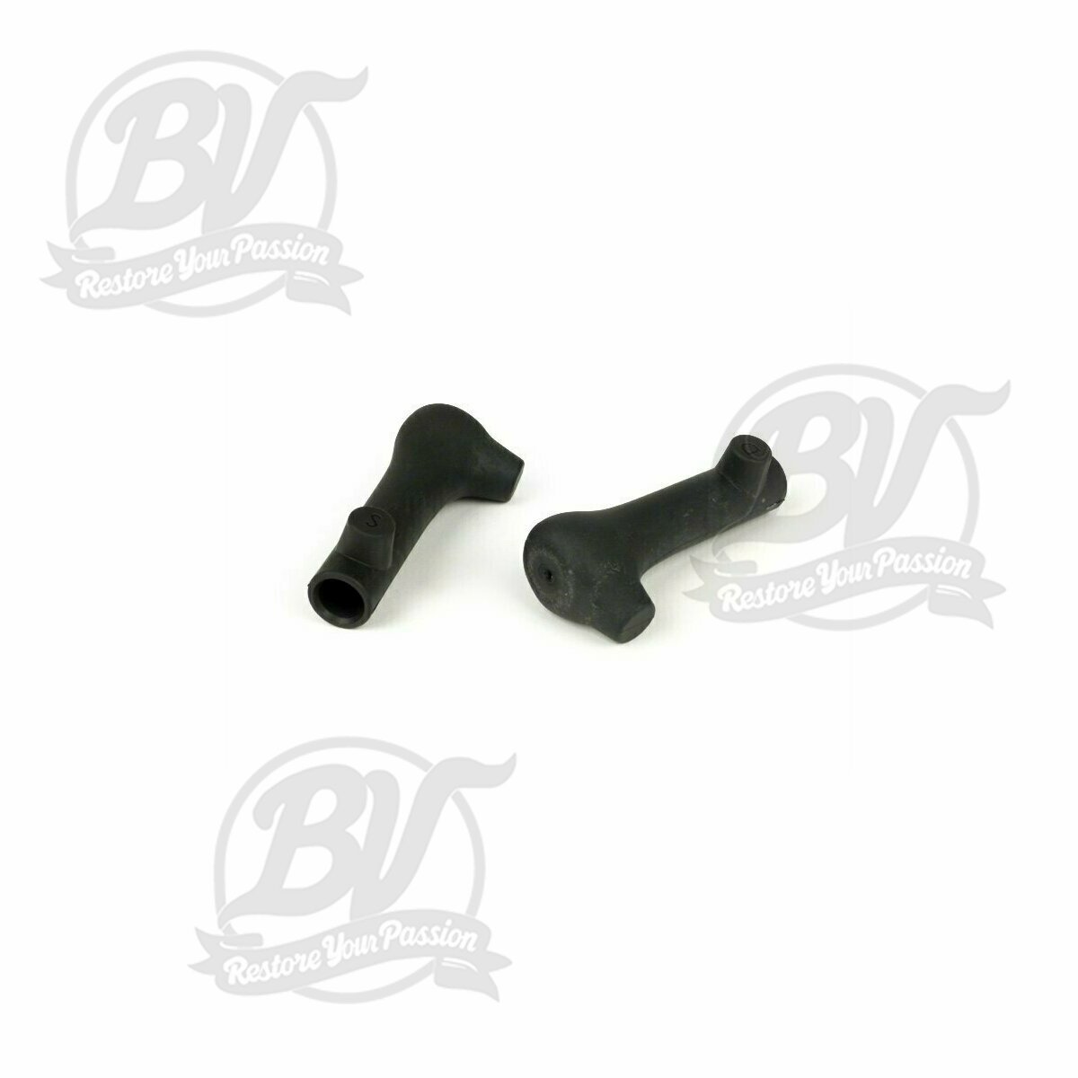 Paire embouts b&eacute;quille centrale Vespa Wideframe VM, VN, VB, VL, GS150 / GS3 VS1-VS5 - noir