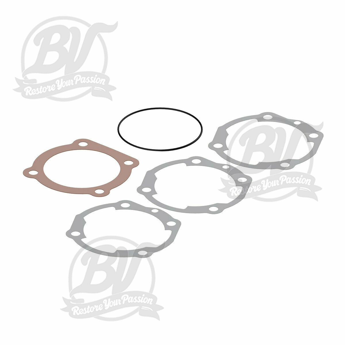 Jeu joints de cylindre -MALOSSI 210/221 cc SPORT/MHR &Oslash;=68,5mm - VESPA PX, Cosa 200Ensemble compos&eacute; de 3 joints de base, 1x joint de culasse en cuivre, 1x joint torique de culasse