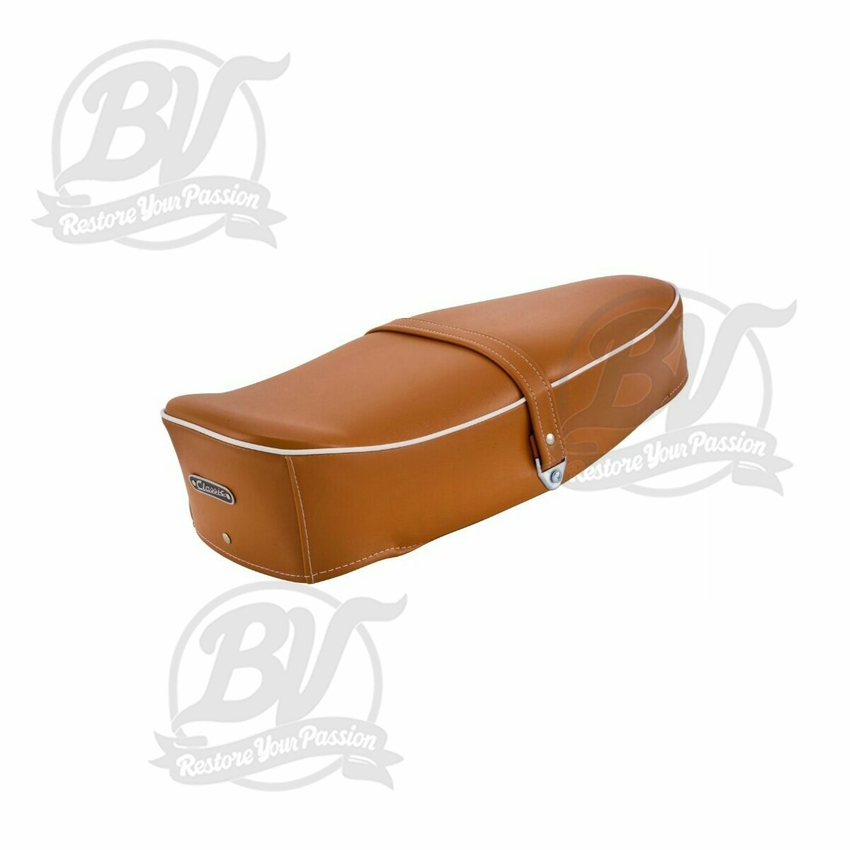 Selle biplace SIP Classic Brun, brun orang&eacute; RAL 8023 cordon blanc