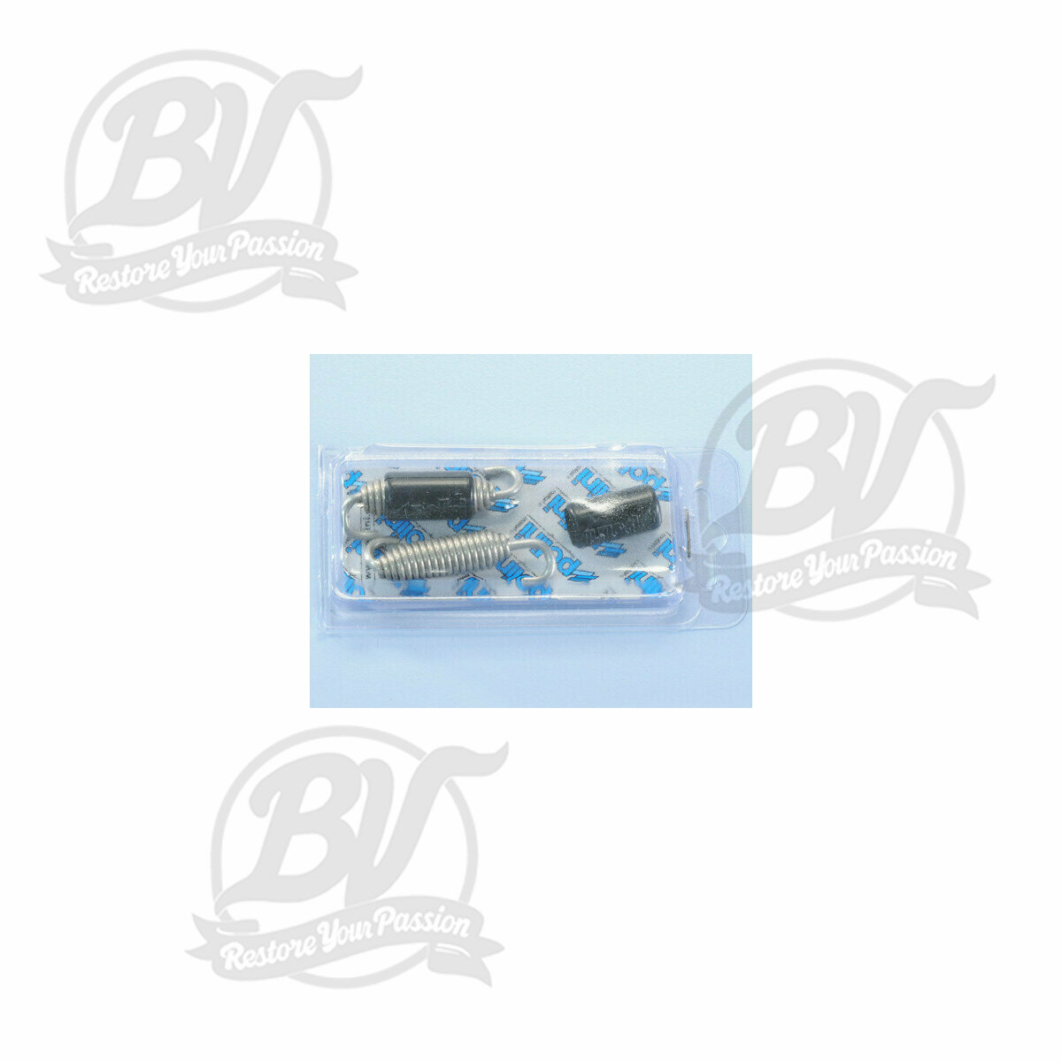 Lot de 2 ressorts pot d'&eacute;chappement avec protection Inox L=53
