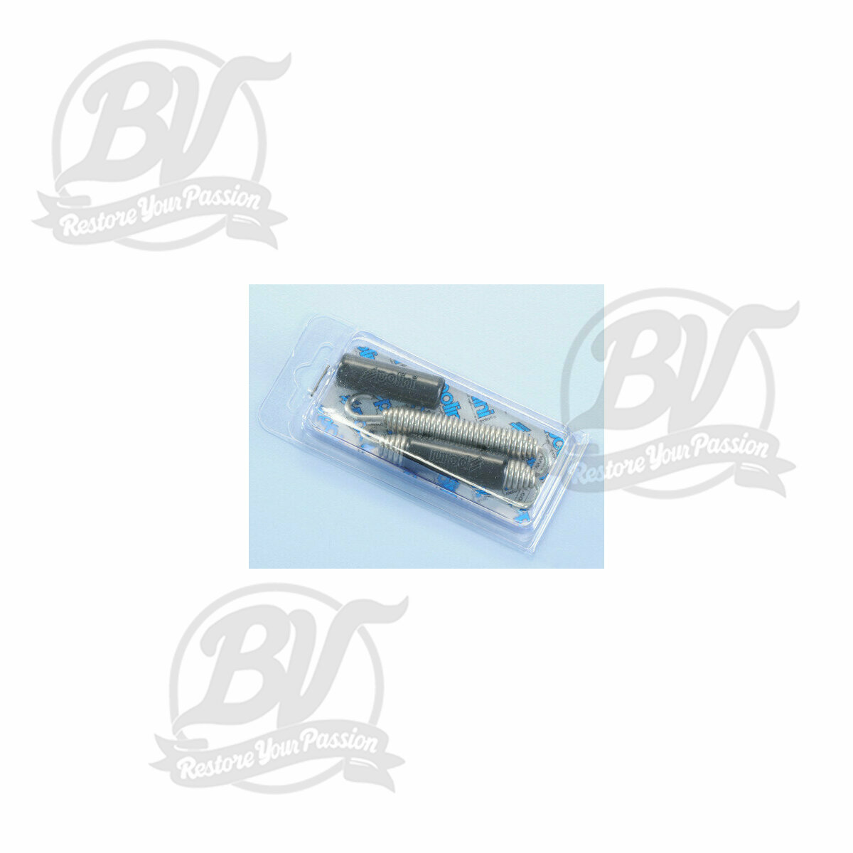 Lot de 2 ressorts pot d'&eacute;chappement avec protection Inox L=79