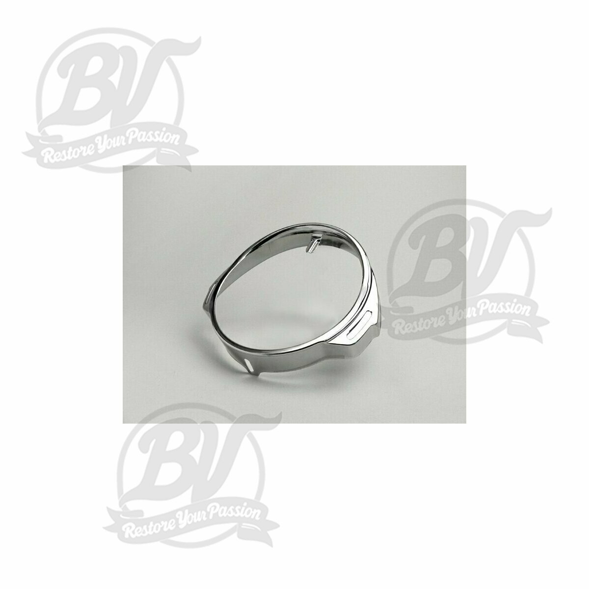 Cerclage de phare &Oslash;=146mm- Vespa P ancien mod&egrave;le - chrom&eacute;