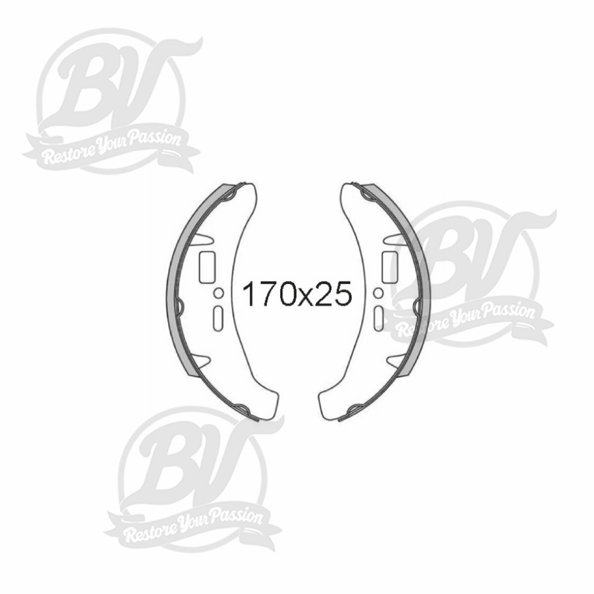 M&acirc;choires de frein arri&egrave;re Cosa 1-2 -VESPA &Oslash;=170x25mm