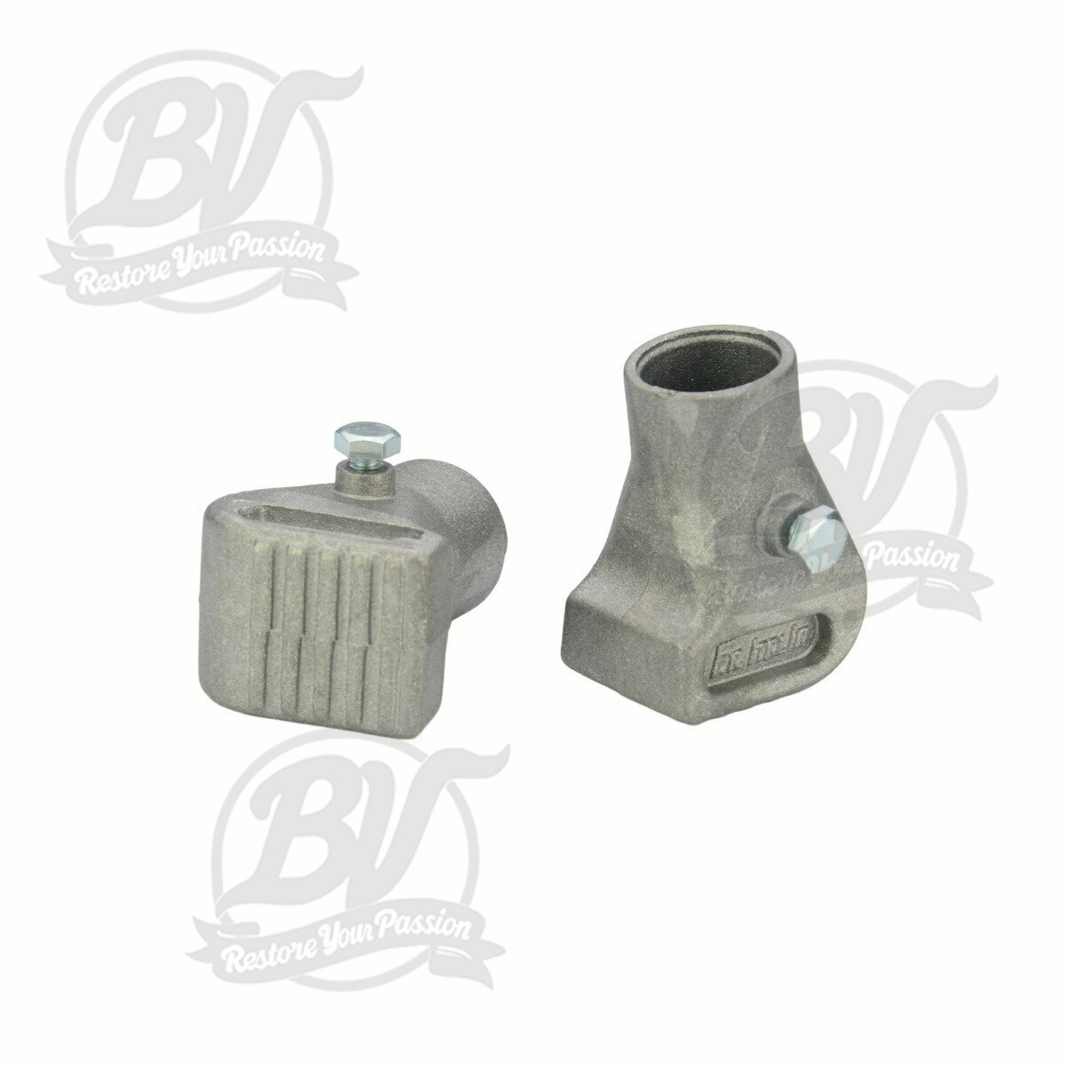 Paire embouts b&eacute;quille &Oslash;=22mm aluminium sabl&eacute;