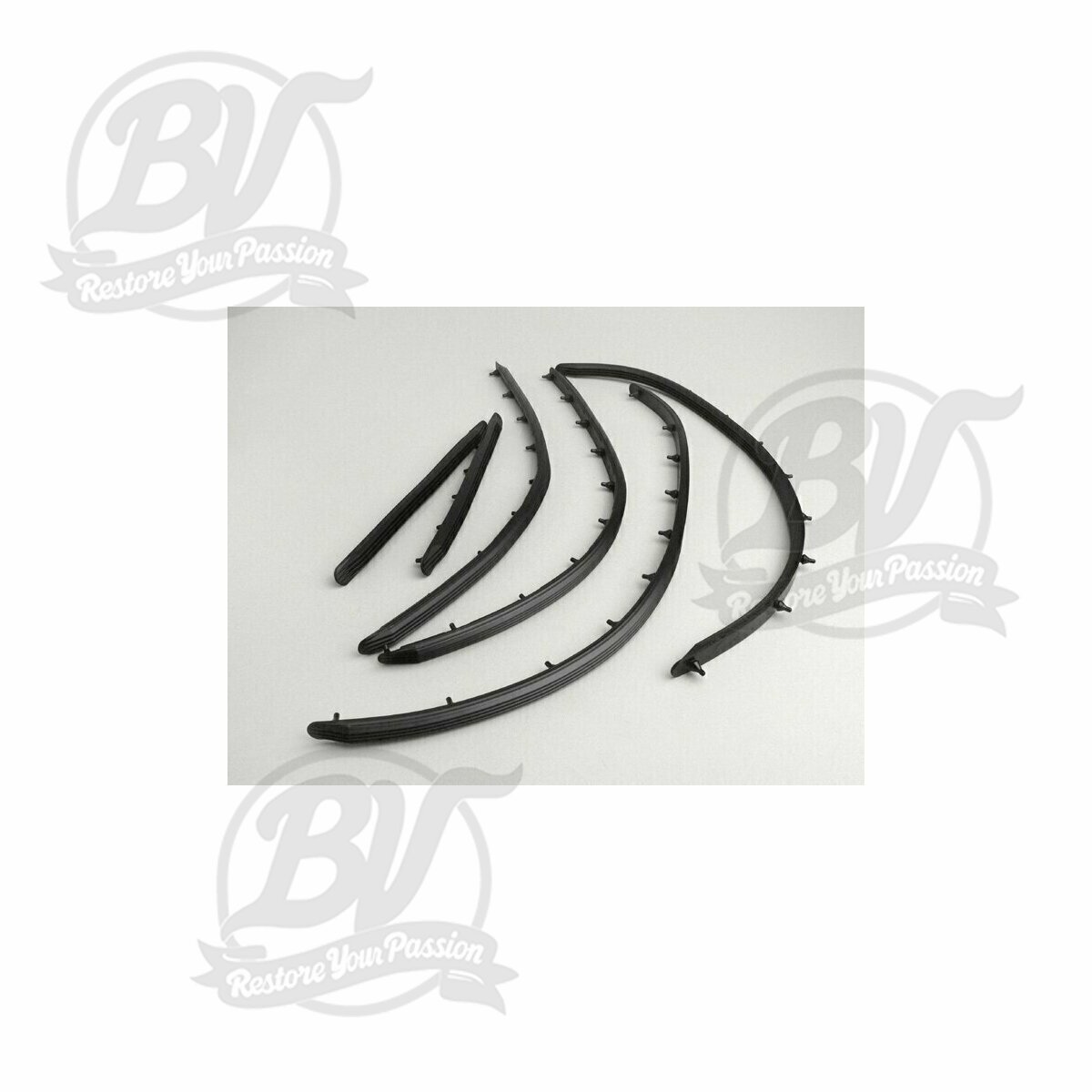 Baguettes de plancher en caoutchouc largeur=15mm- Vespa V50, V50N (1964-, V5A1T 36000-), V50R (1969-) - gomme (sans rails en alliage)