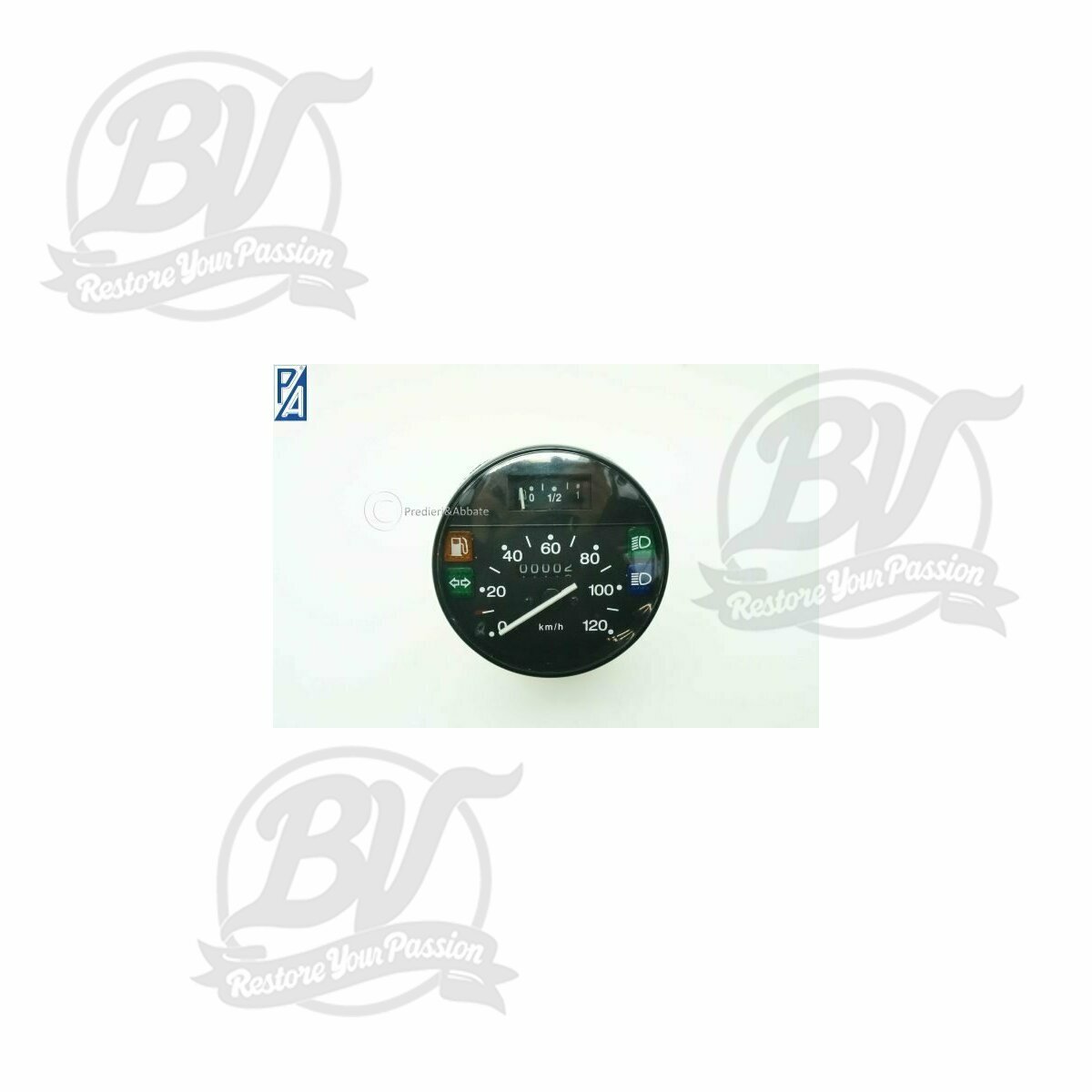 Compteur de vitesse Vespa &Oslash;=105mm - PX Lusso, T5 Classic, My, 2001, 2011 - 120km/h - noir - convient &eacute;galement aux Vespa PK50/80 S Lusso, PK XL, PK125 ETS