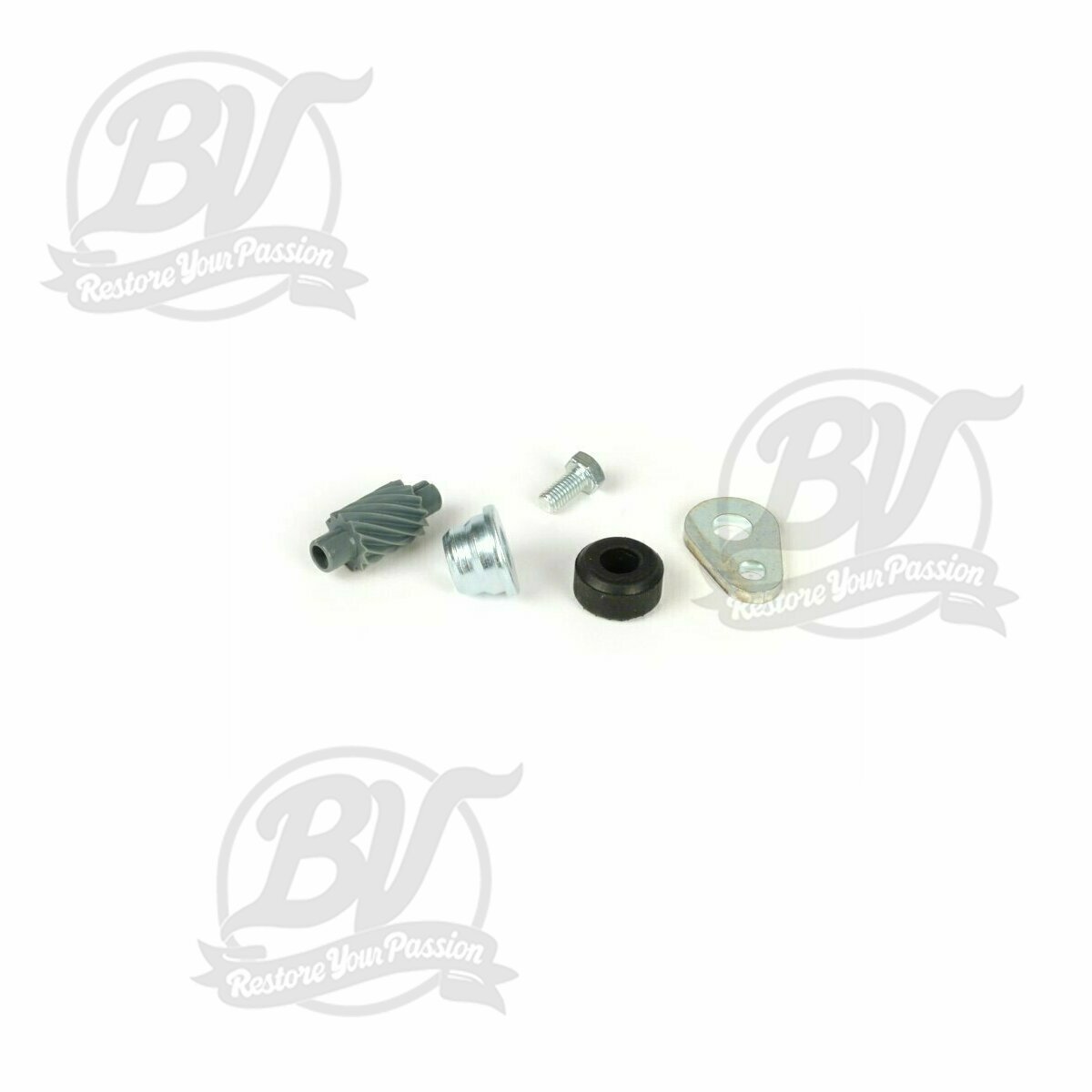 Set entraineur de compteur Vespa 12 dents, l=28mm, carr&eacute; de 2,7mm, gris (utilis&eacute; dans Vespa PX (1998-), Disc, My, 2011)