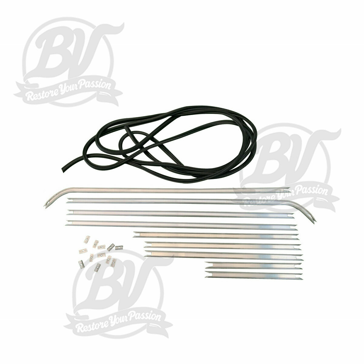 Baguettes de sol (jeu complet profil&eacute;s + caoutchouc) Vespa ACMA 125 1956-58 / 150 GL