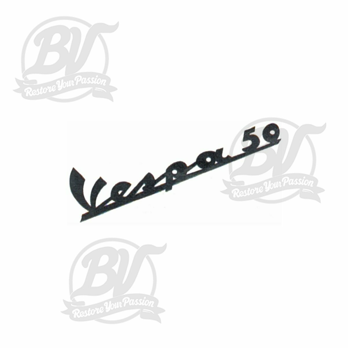 Insigne autocollant noir Vespa 50 tablier avant