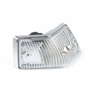 Clignotant Vespa PX Chrome - Verre blanc - Arri&egrave;re gauche