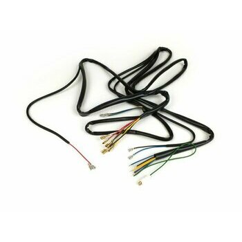 Faisceau Vespa PX (mod&egrave;les italiens, 1977-1981), allumage &eacute;lectronique 6V, sans r&eacute;gulateur de tension, sans batterie, sans clignotants, klaxon CA, stator avec 5 c&acirc;bles