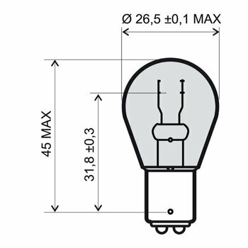 Ampoule  12V 21/5W BAY15D - Blanche