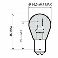 Ampoule 12V 21/5W BAY15D - Blanche