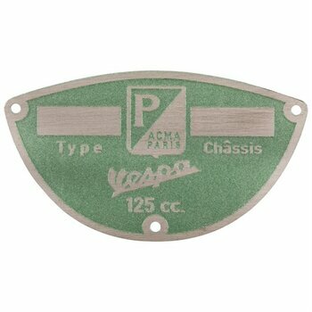 Plaque signal&eacute;tique constructeur PIAGGIO ACMA Paris ACMA 125 `50-`53