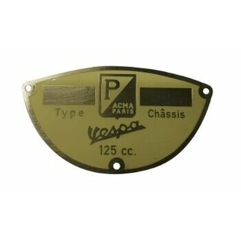 Plaque signal&eacute;tique constructeur ACMA Paris ACMA 125